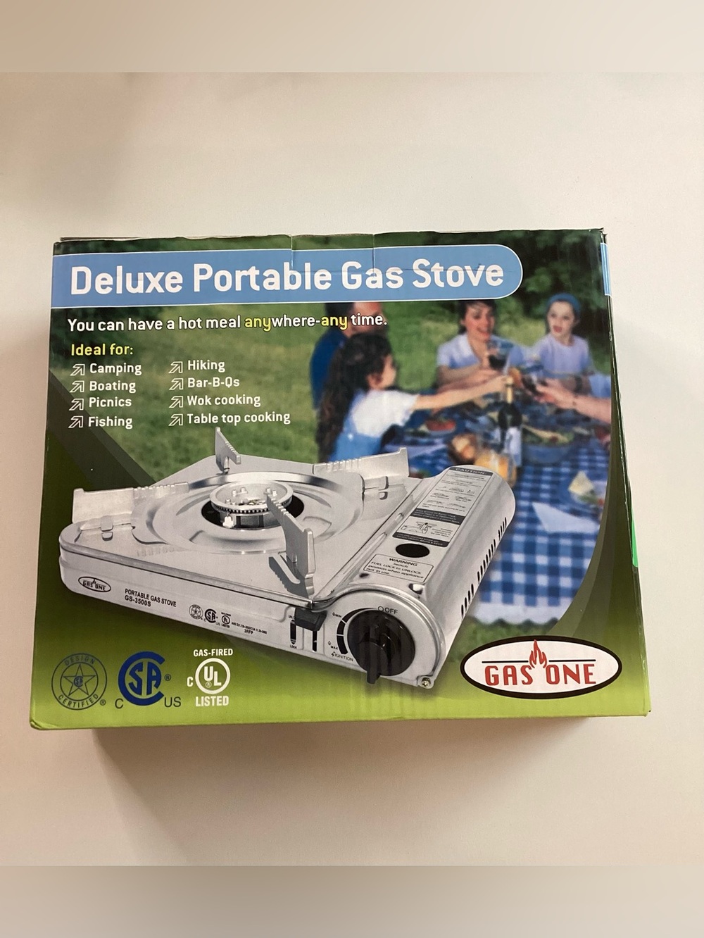 Gas One Deluxe Portable Gas Stove Outside Camping Cooking Backpacking Hiking